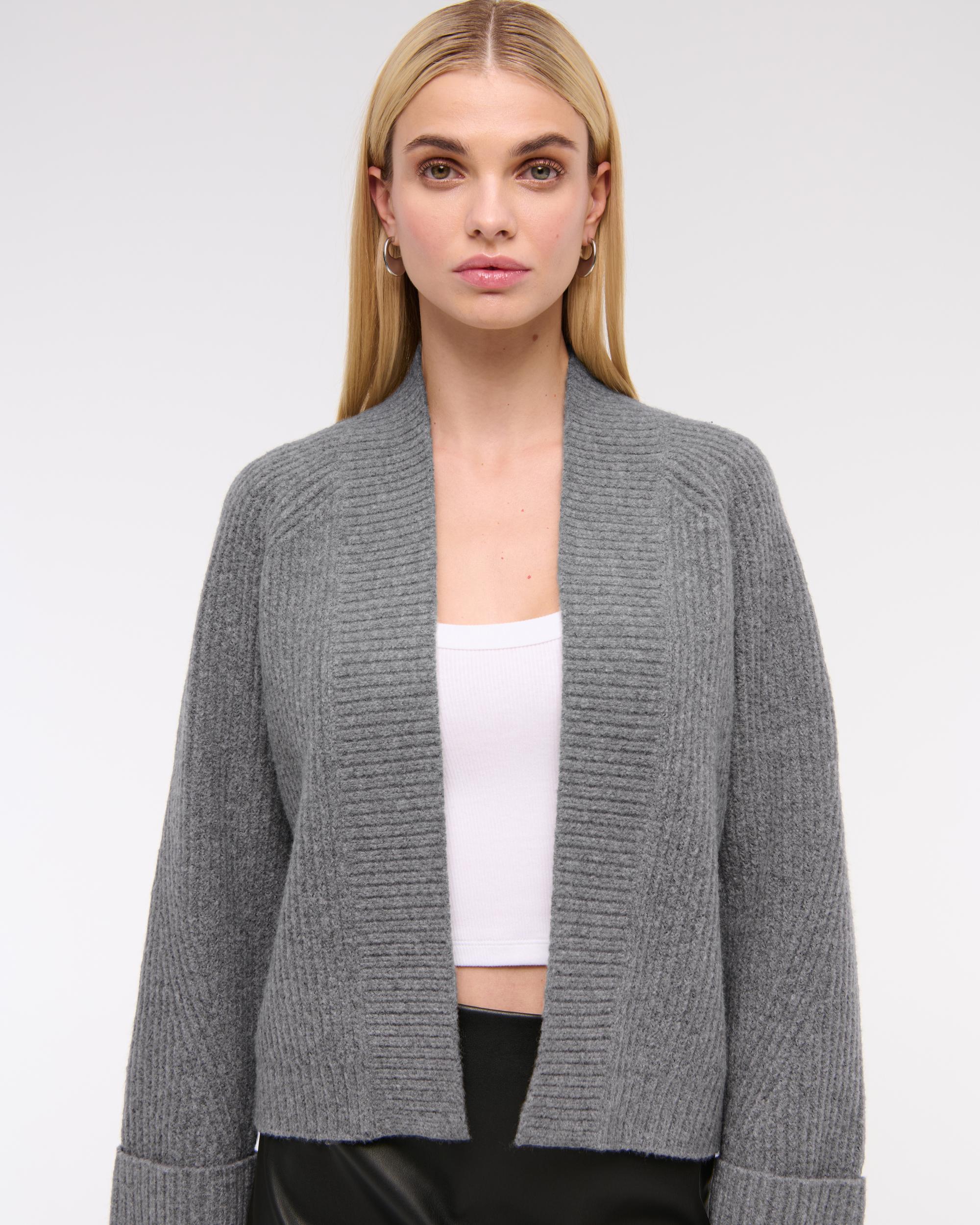 Ribbed Non-Closure Cardigan Product Image