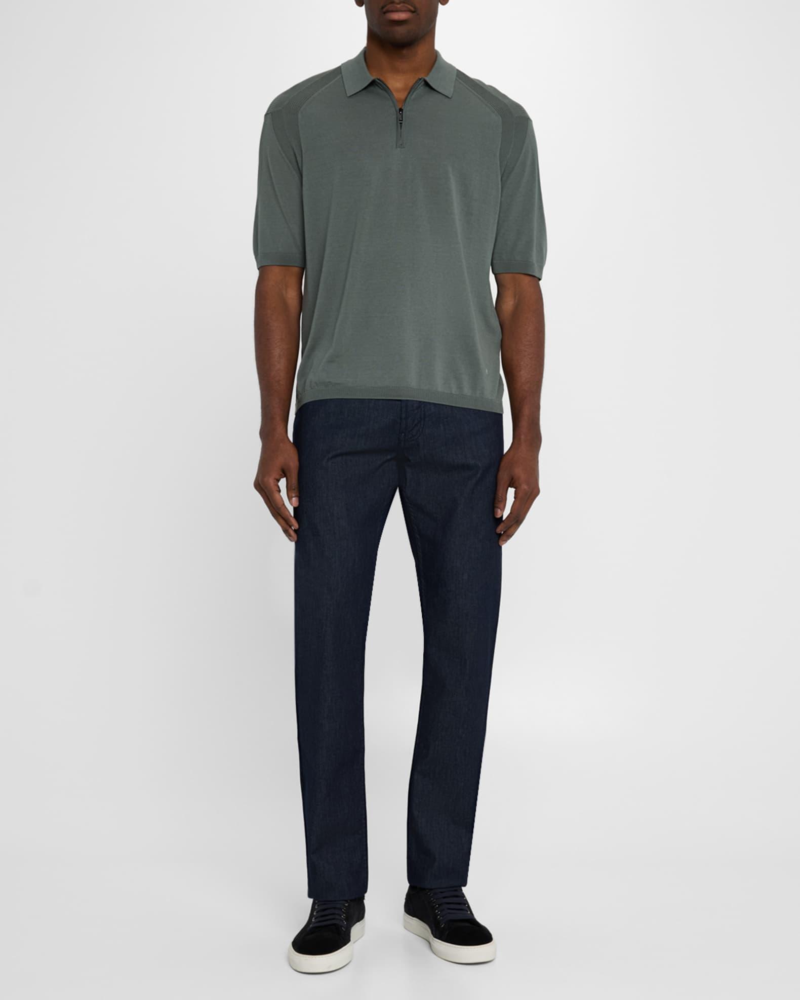 Men's Quarter Zip Polo Shirt Product Image