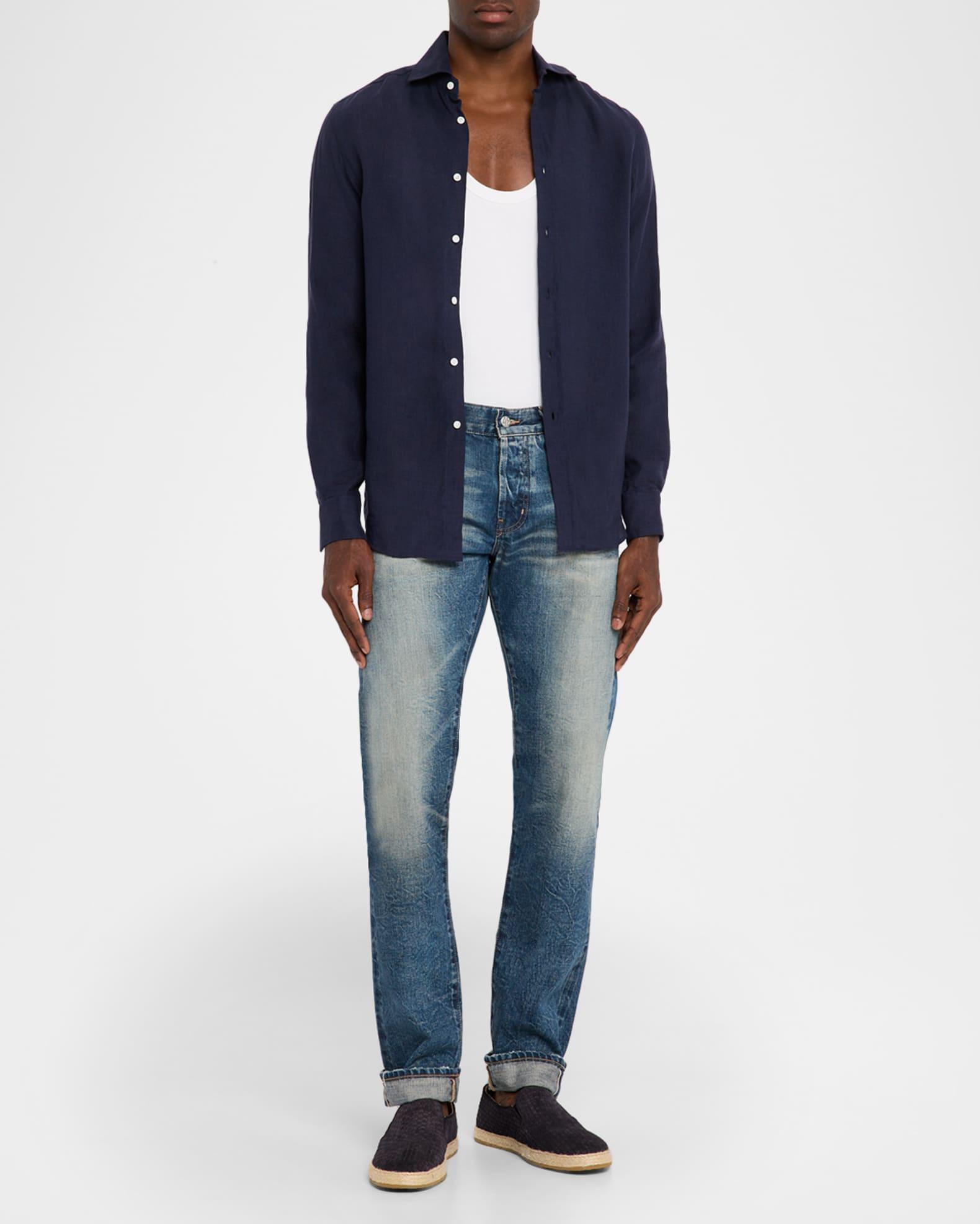 Men's Tellis Slim Faded Denim Jeans Product Image