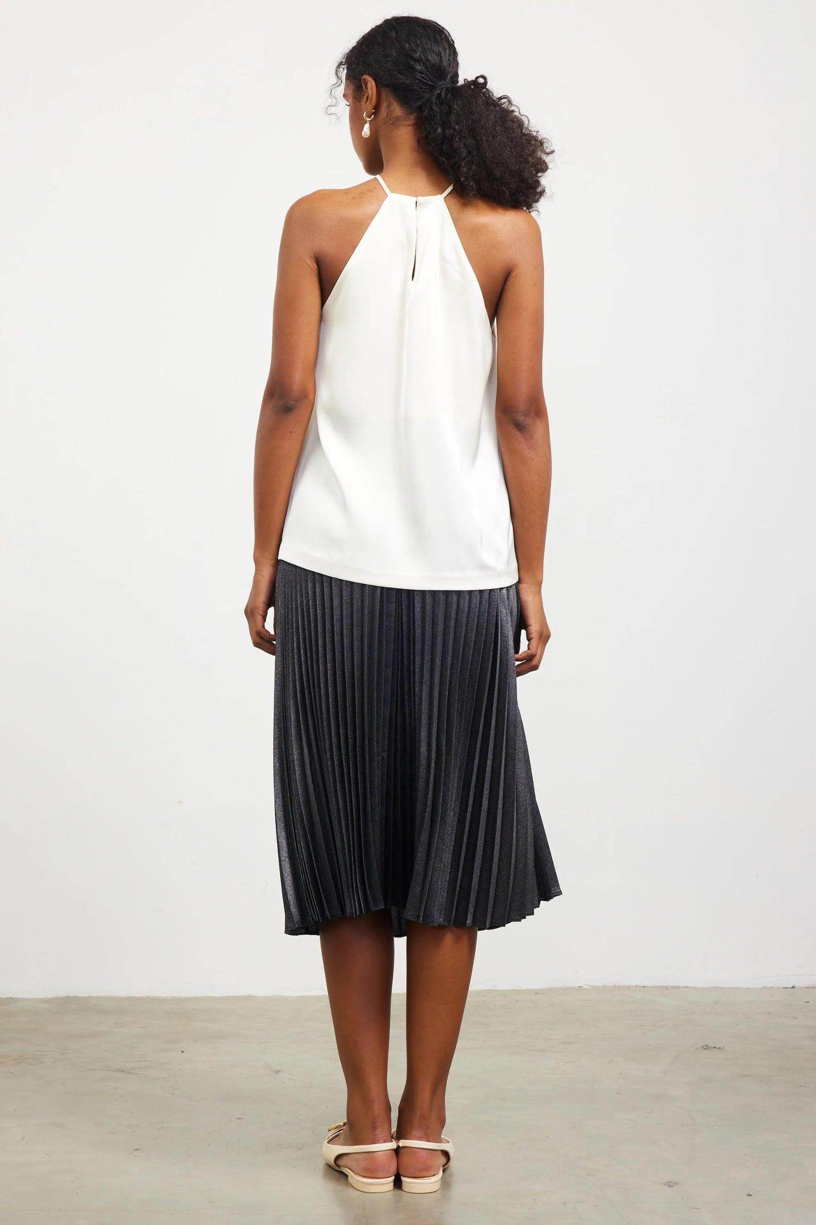 Pleated Front Halter Top Product Image