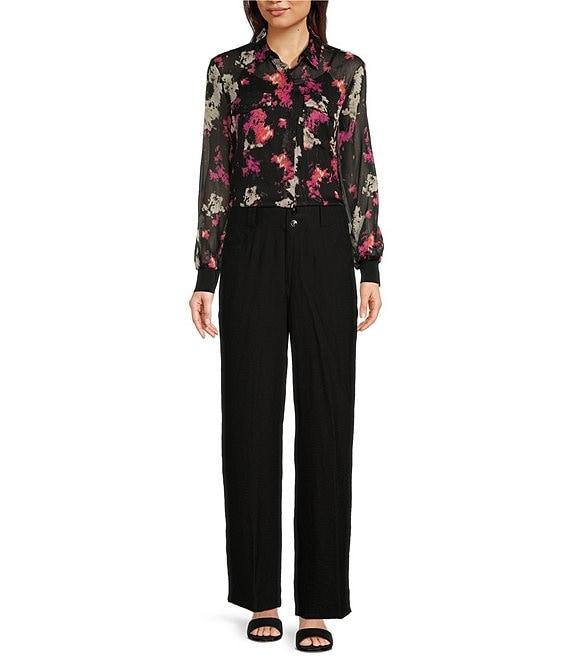 DKNY by Donna Karan Crinkle Dressing Straight Leg Pant Product Image