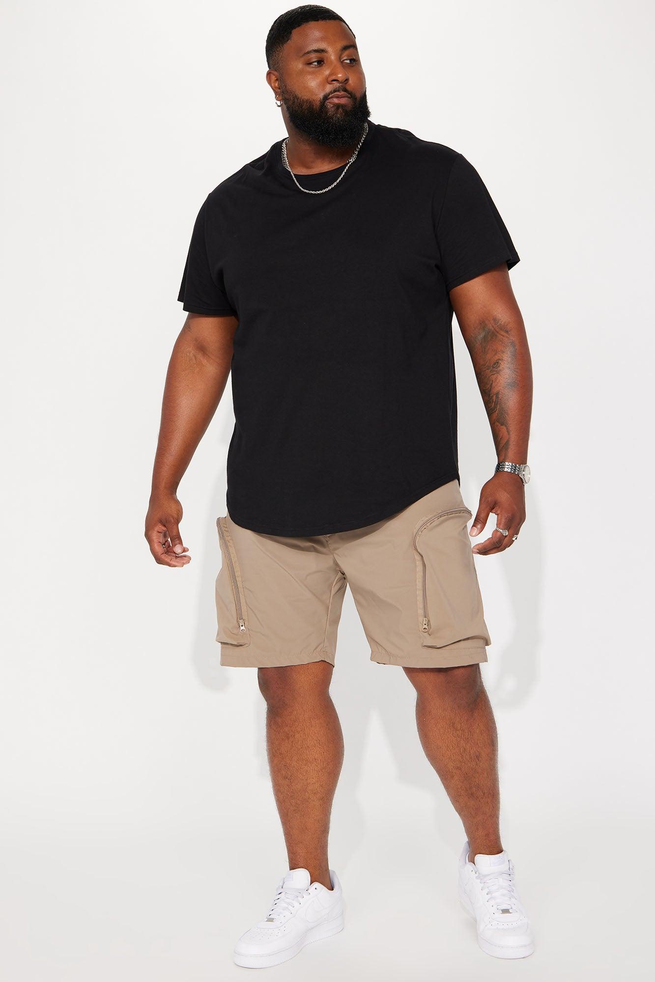 Essential Short Sleeve Scallop Crew Tee - Black Product Image