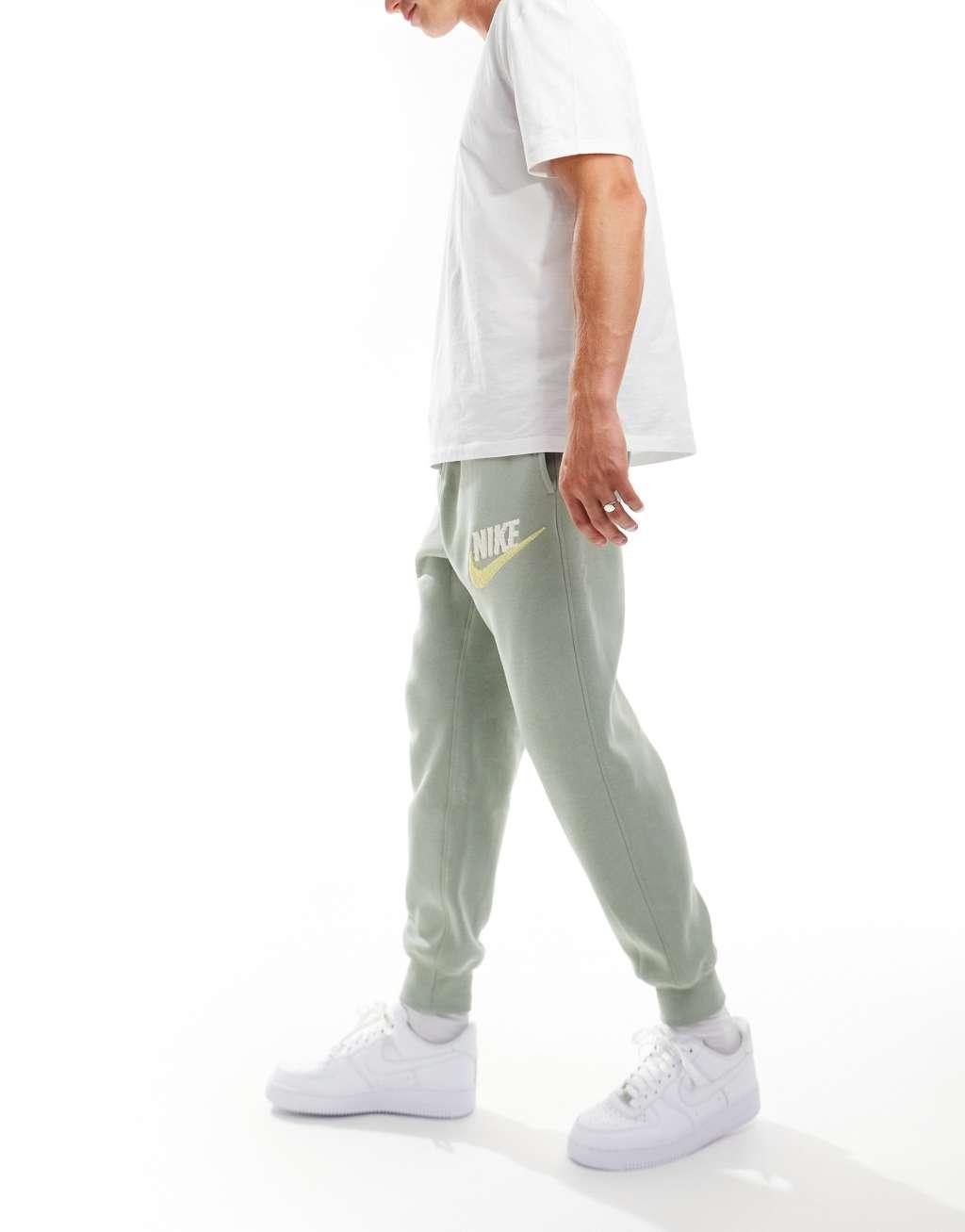 Nike Club Chenile Futura logo sweatpants in khaki Product Image