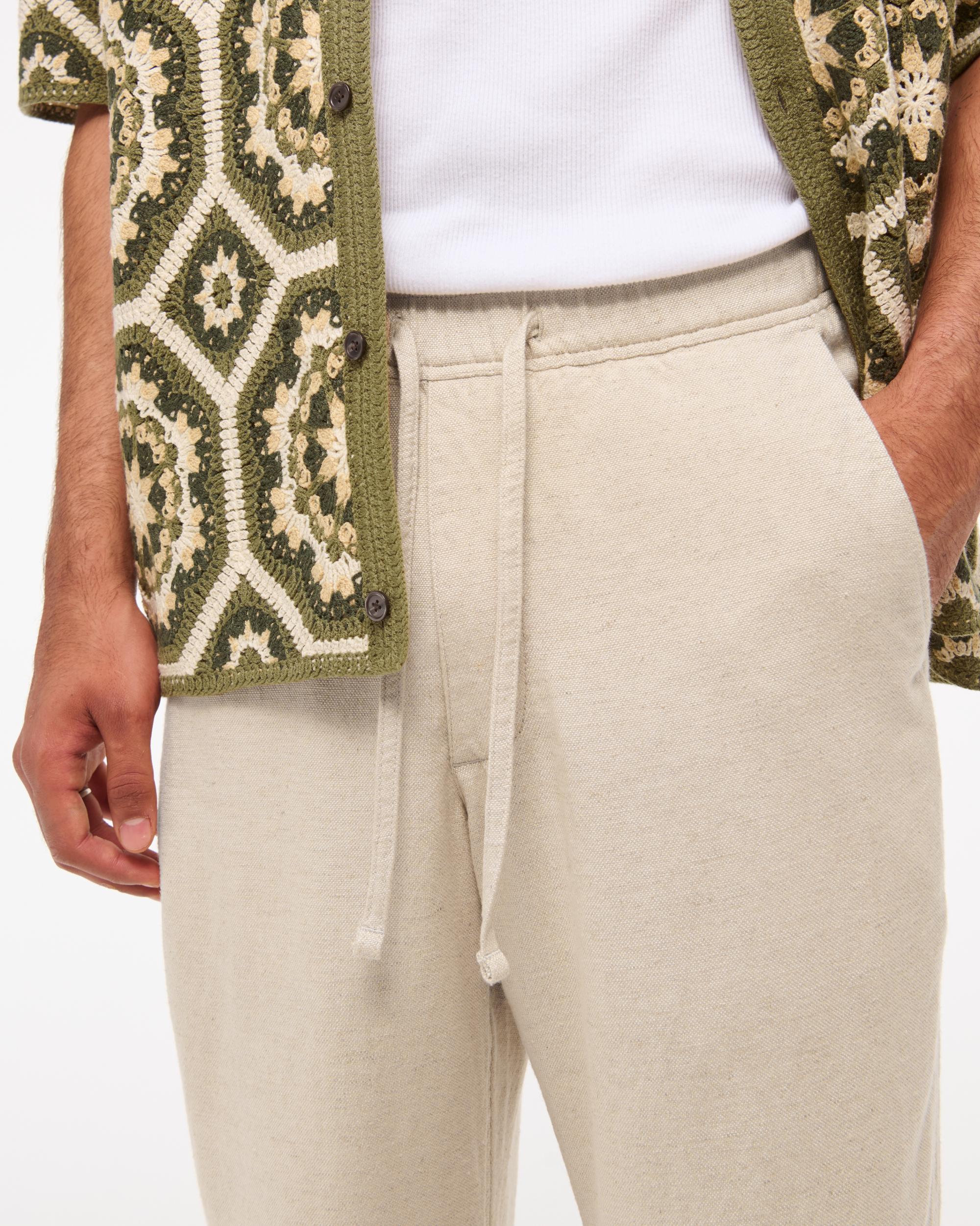 Loose Tailored Linen-Blend Pull-On Pant Product Image