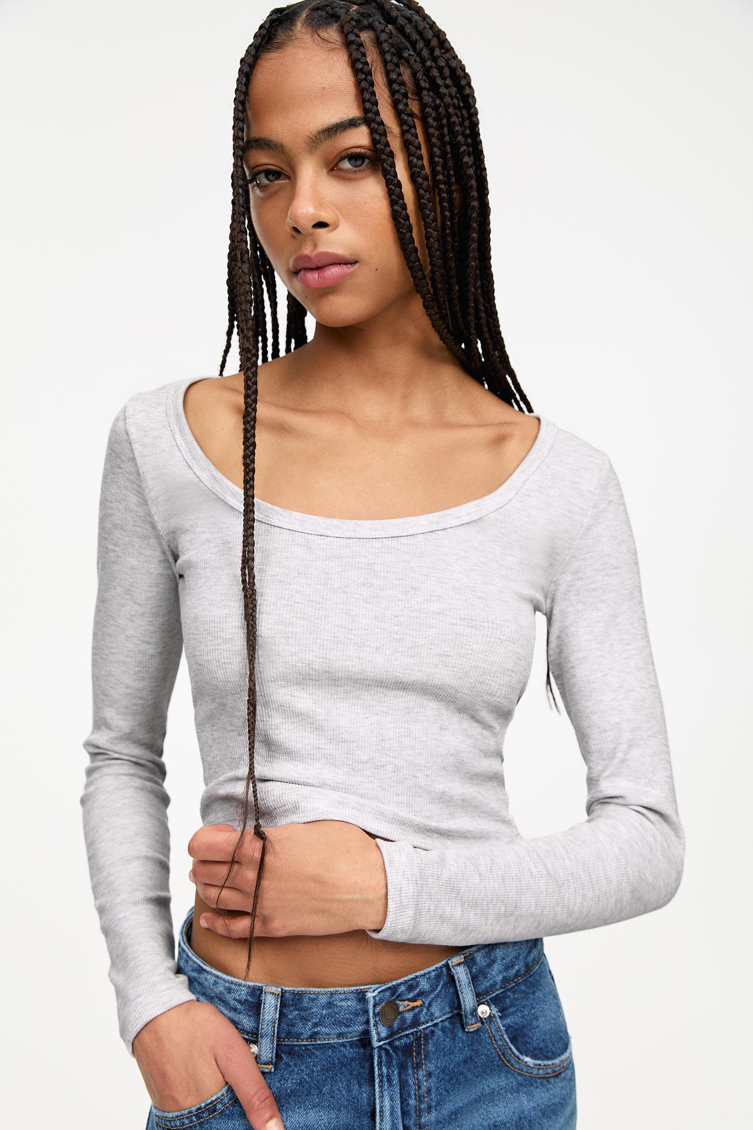 Ribbed long sleeve top Product Image