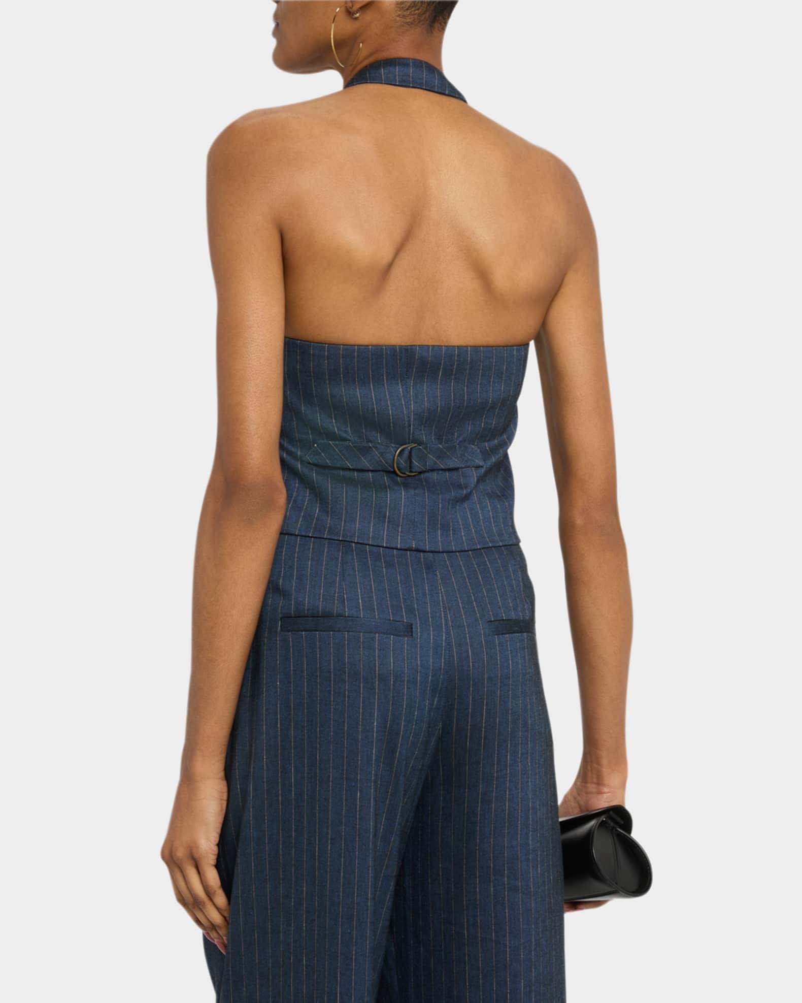 Arabella Pinstripe Halter Vest Product Image