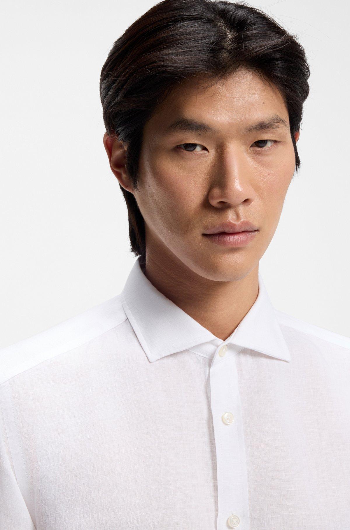 Regular-fit shirt in washed linen Product Image
