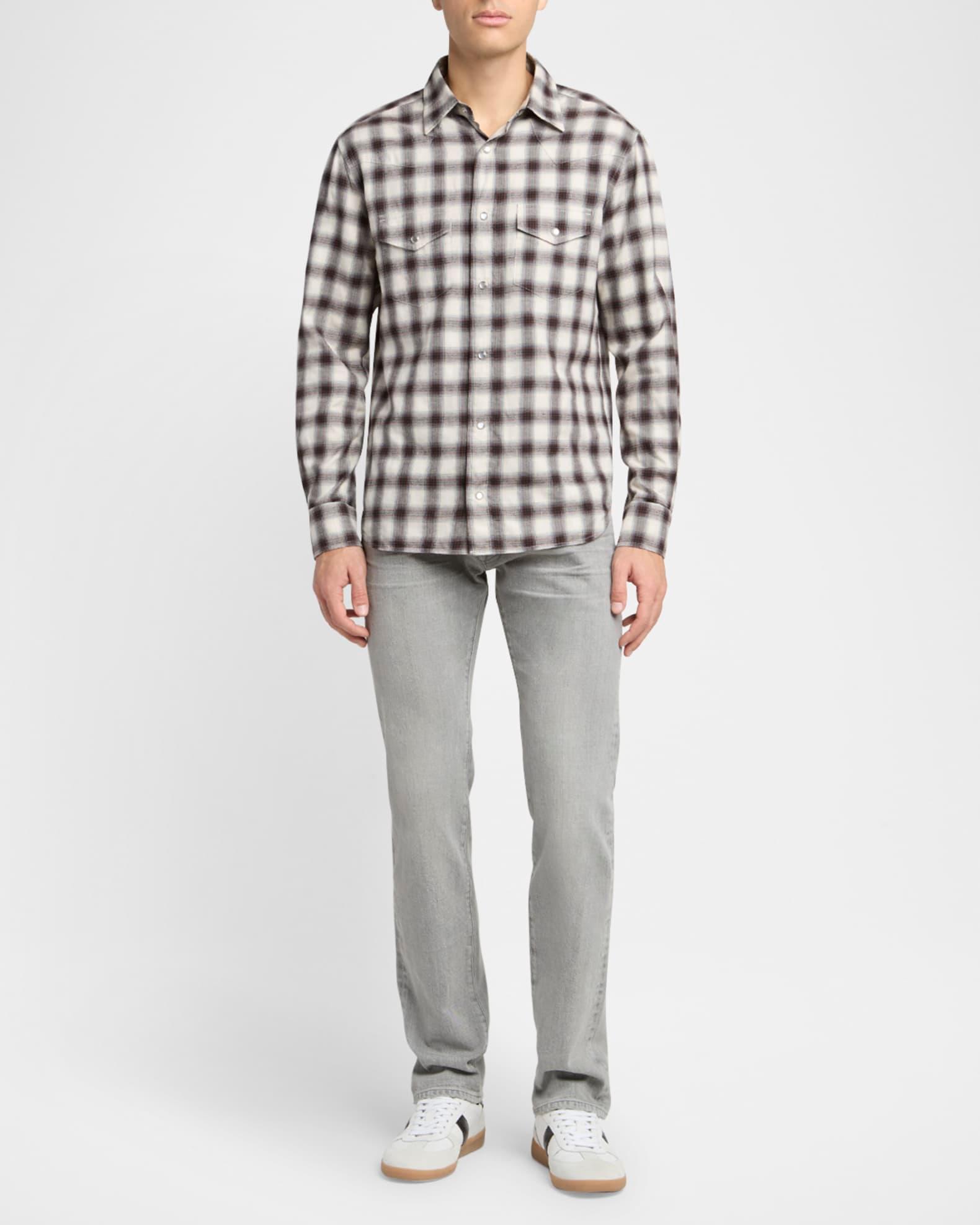 Men's Small Buffalo Plaid Slim Fit Western Shirt Product Image