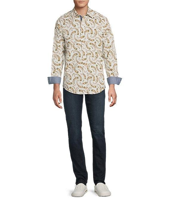 Cremieux Premium Denim Paisley Stretch Long Sleeve Woven Shirt Product Image