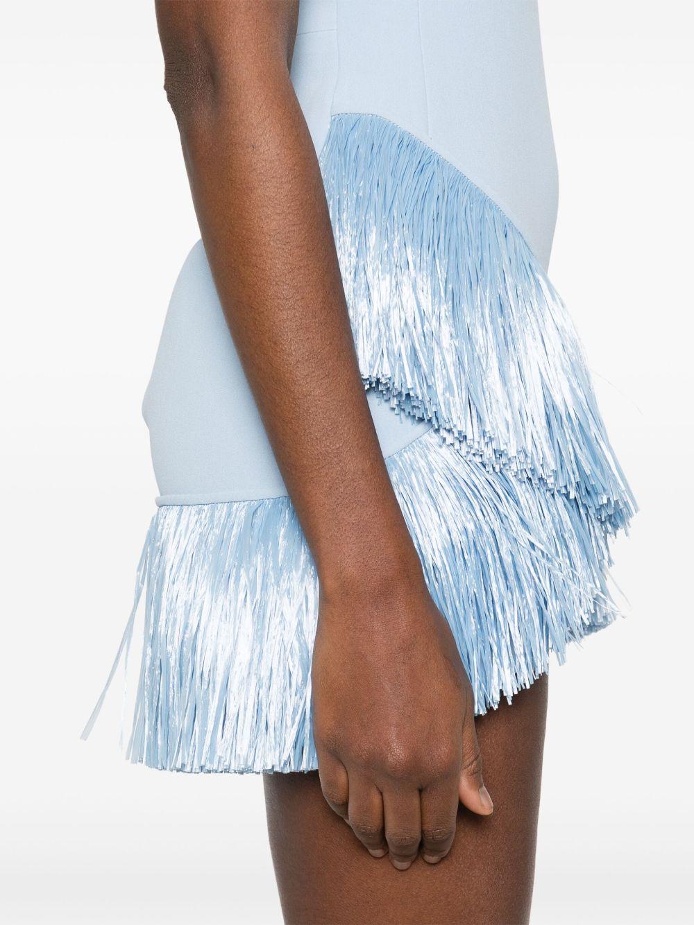 raffia fringe-trim mini dress Product Image