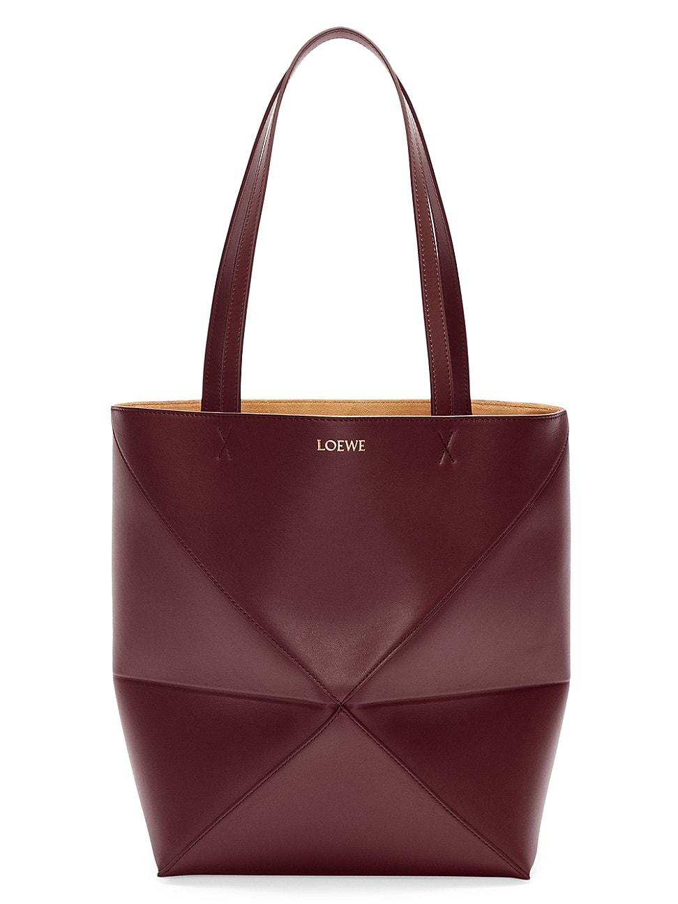 Puzzle Fold Medium Tote Bag in Shiny Leather Product Image