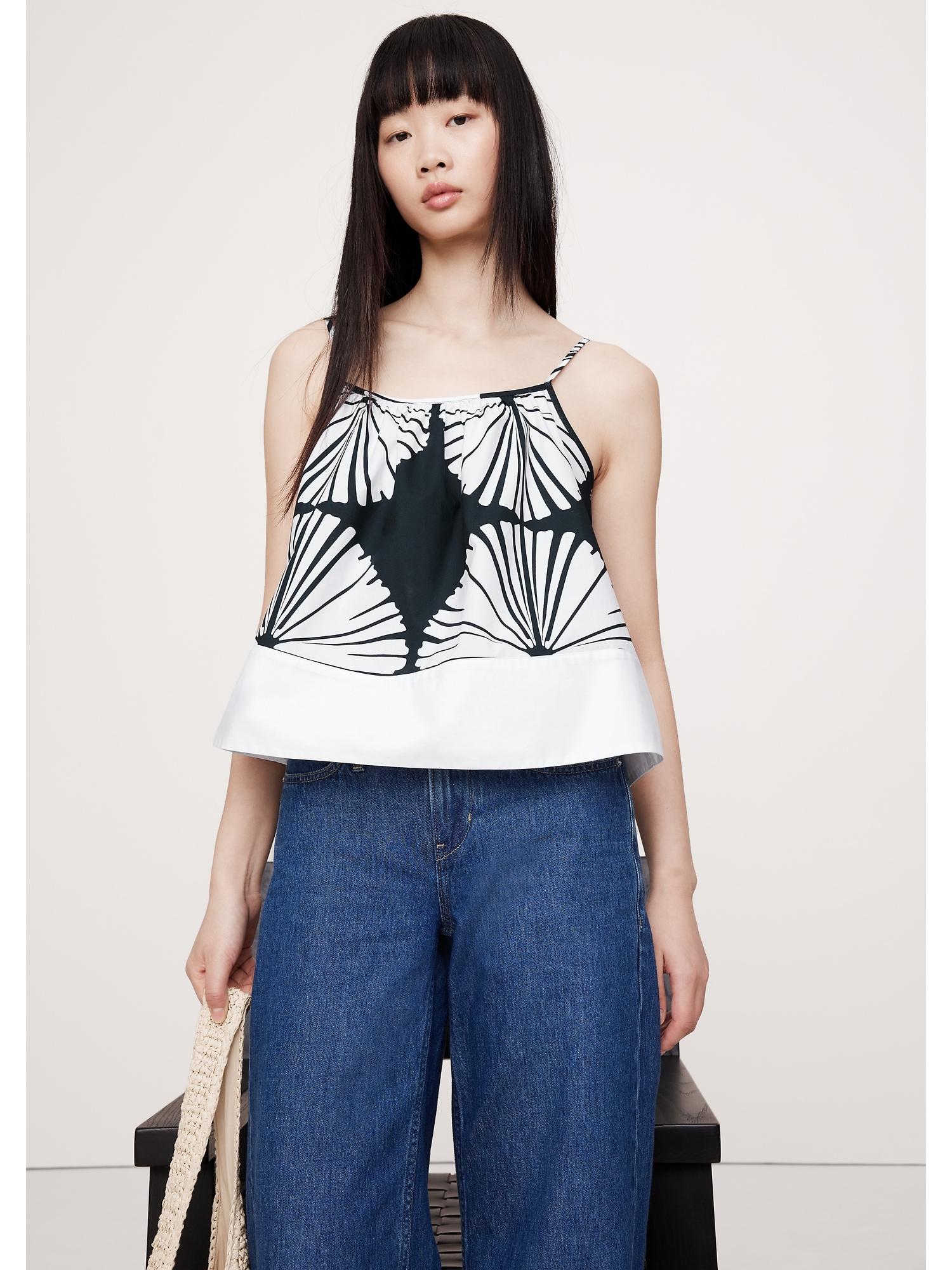 Color-Block Cotton Poplin Tank Product Image