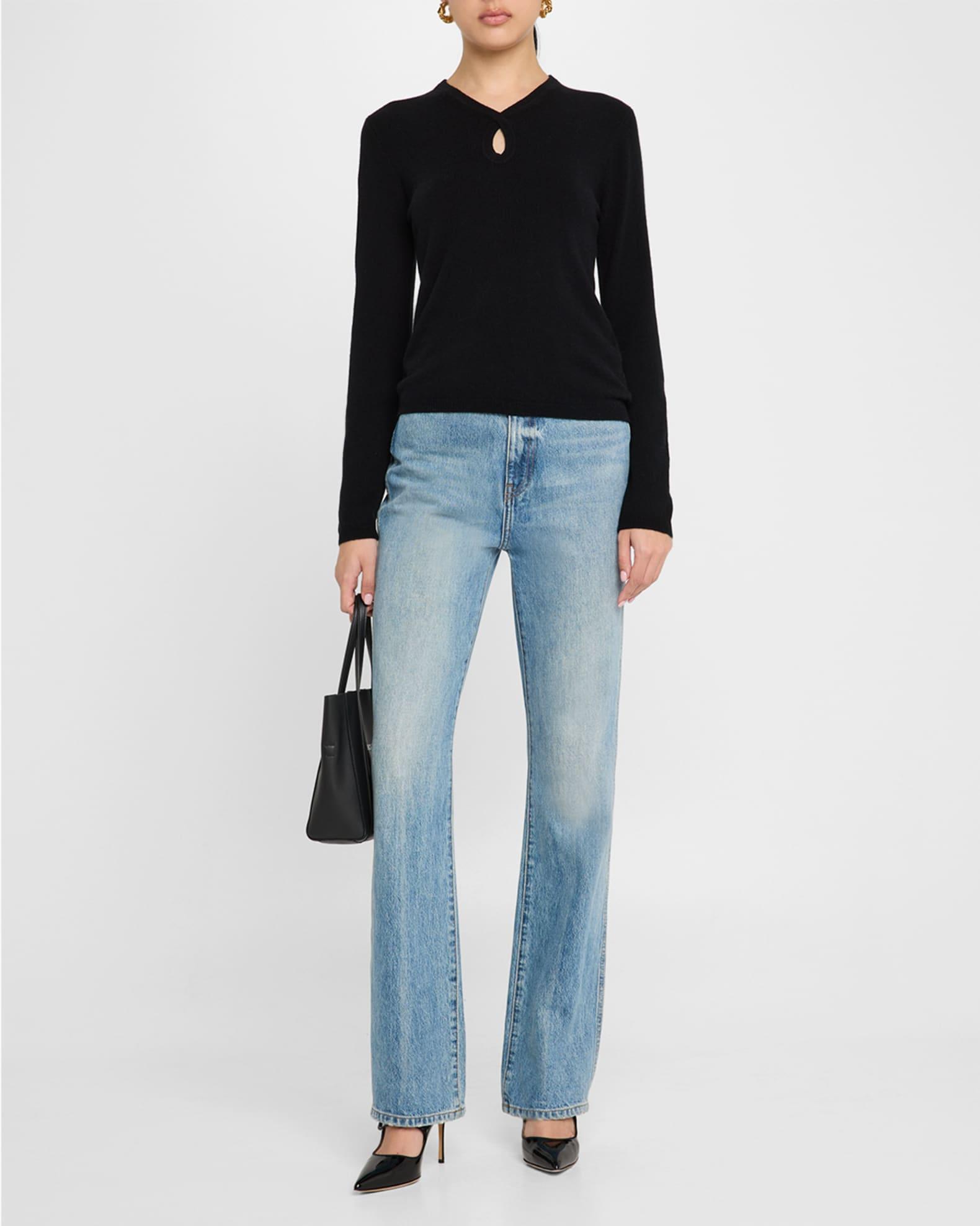 Cutout V-Neck Cashmere-Blend Pullover Product Image