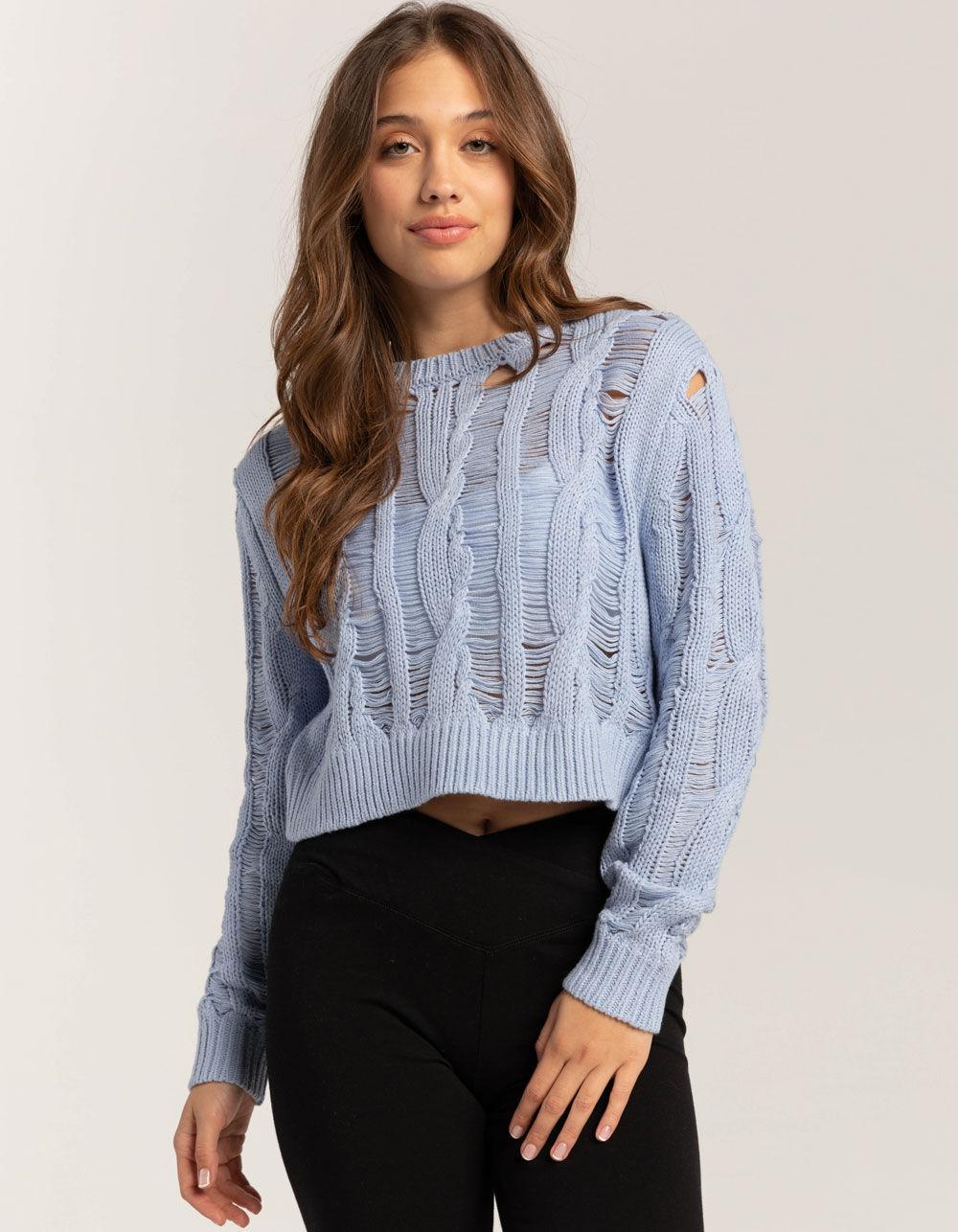 FULL TILT Drop Needle Womens Sweater - CREAM Product Image