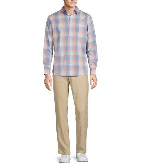 Rowm Rec + Relax Long Sleeve Performance Large Light Multi Plaid Pattern Shirt Product Image