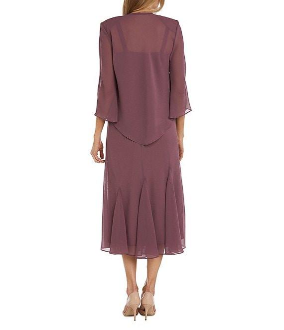 R & M Richards Sweetheart Neck Beaded 2-Piece Jacket Dress Product Image