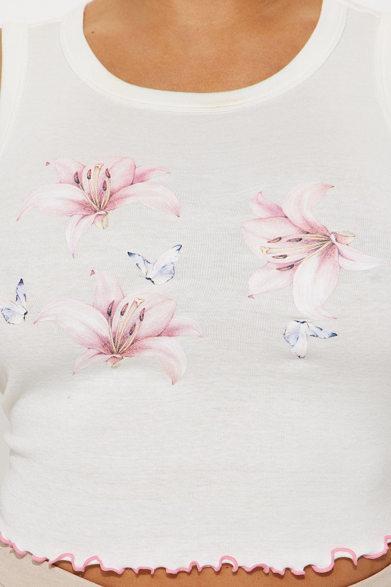 Field Of Flowers Tank Top - White/combo Product Image