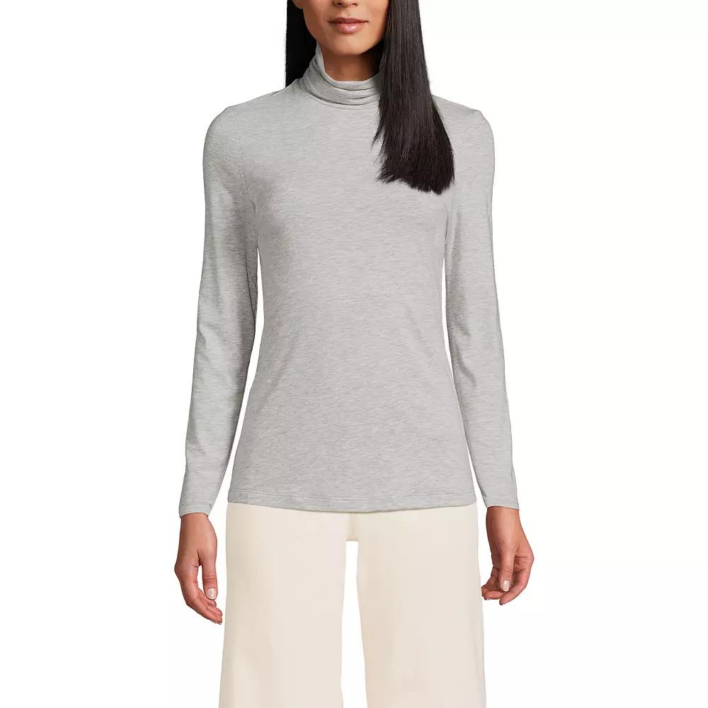 Women's Lands' End Lightweight Fitted Turtleneck,  Product Image