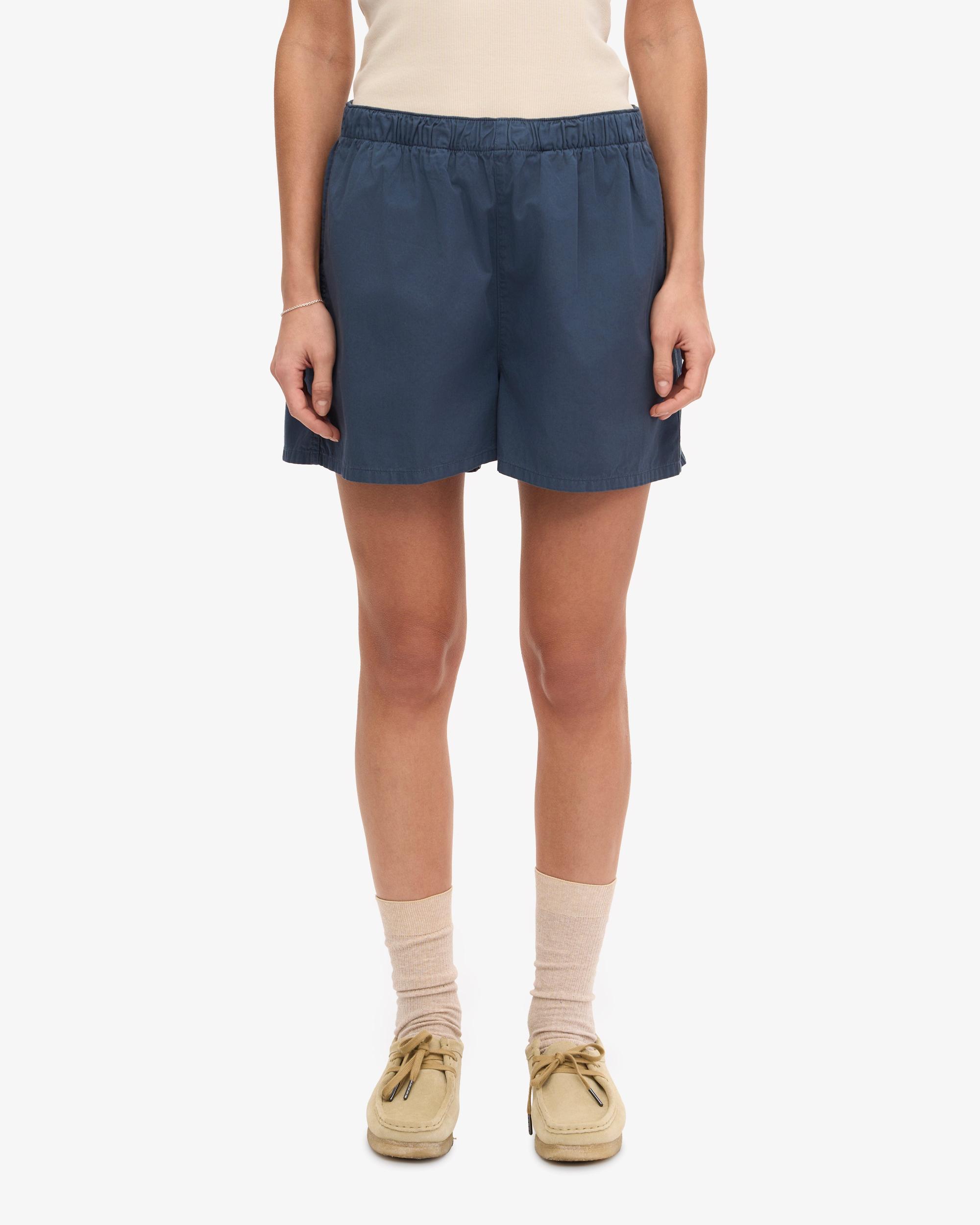 Women Organic Twill Shorts - Petrol Blue Product Image