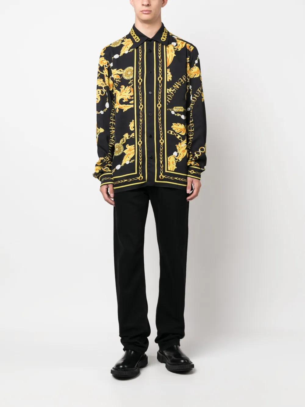 baroque-pattern long-sleeve shirt Product Image