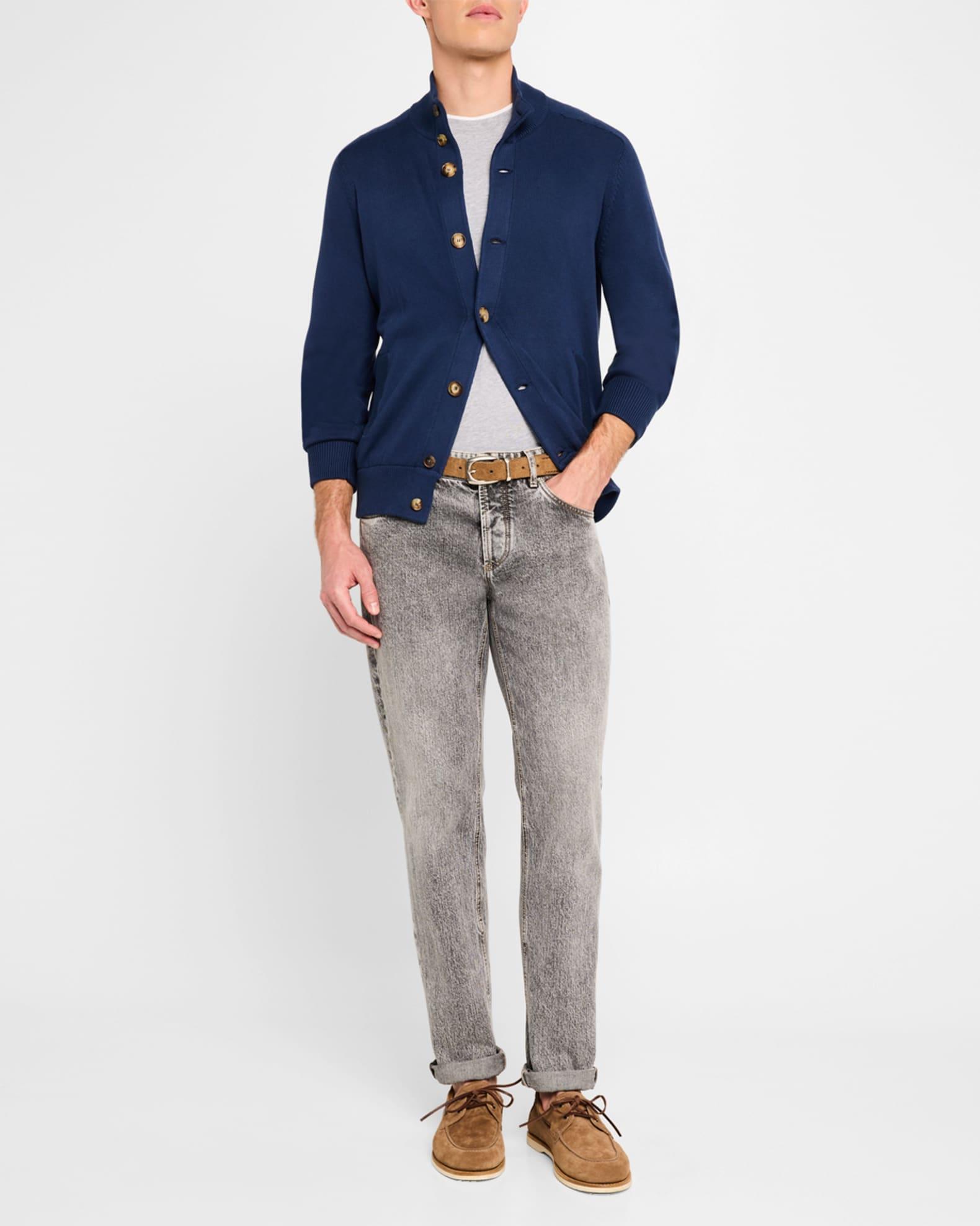 Men's Cotton Button-Front Cardigan Sweater Product Image