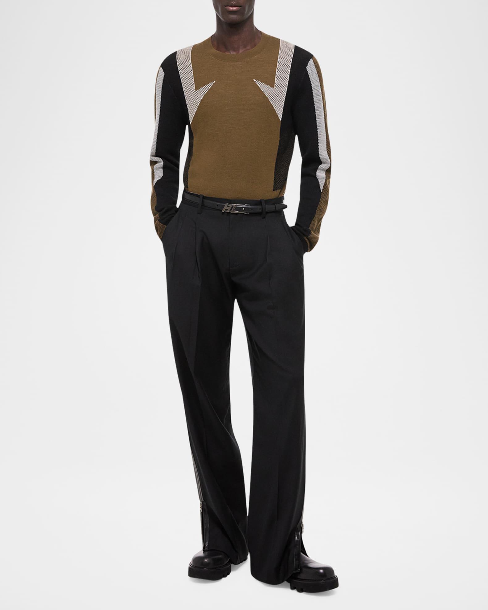 Men's Wool Mesh Paneled Sweater Product Image