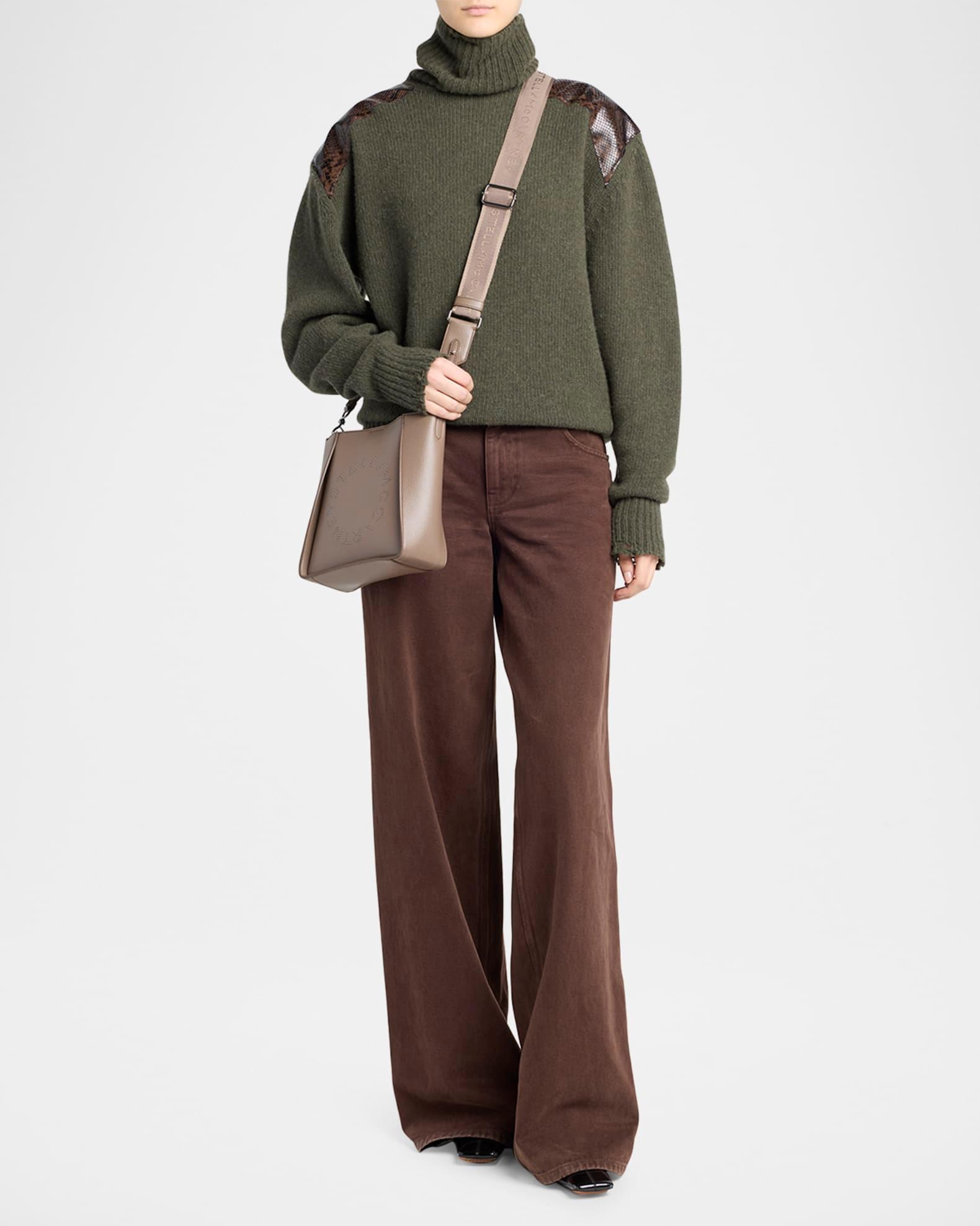 Mini Studded Logo Crossbody Bag in Eco Grainy Vegan Leather Product Image