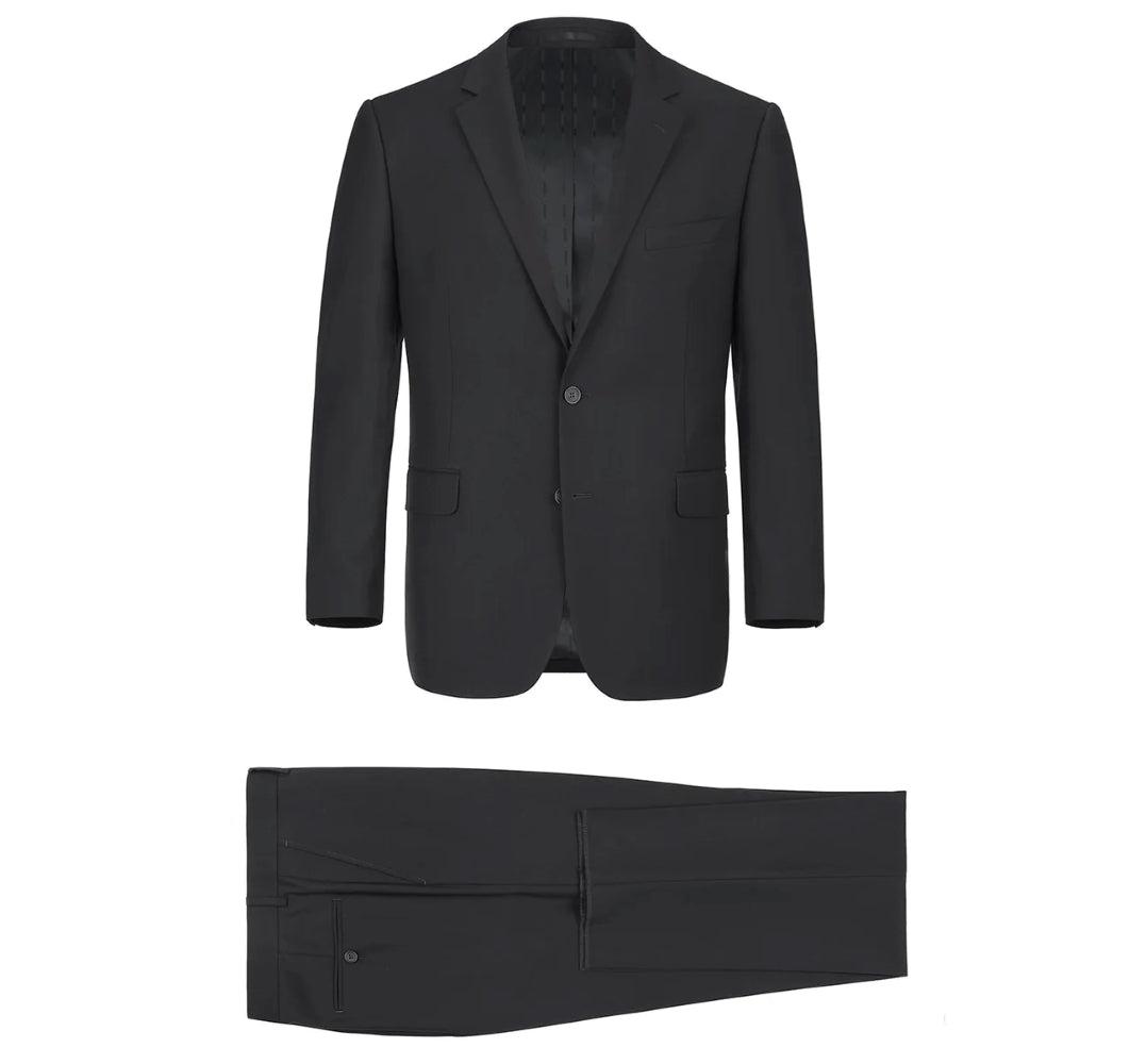 (34R, 38L, 42R, 44R) Regular Fit 2 Piece Black Suit Product Image