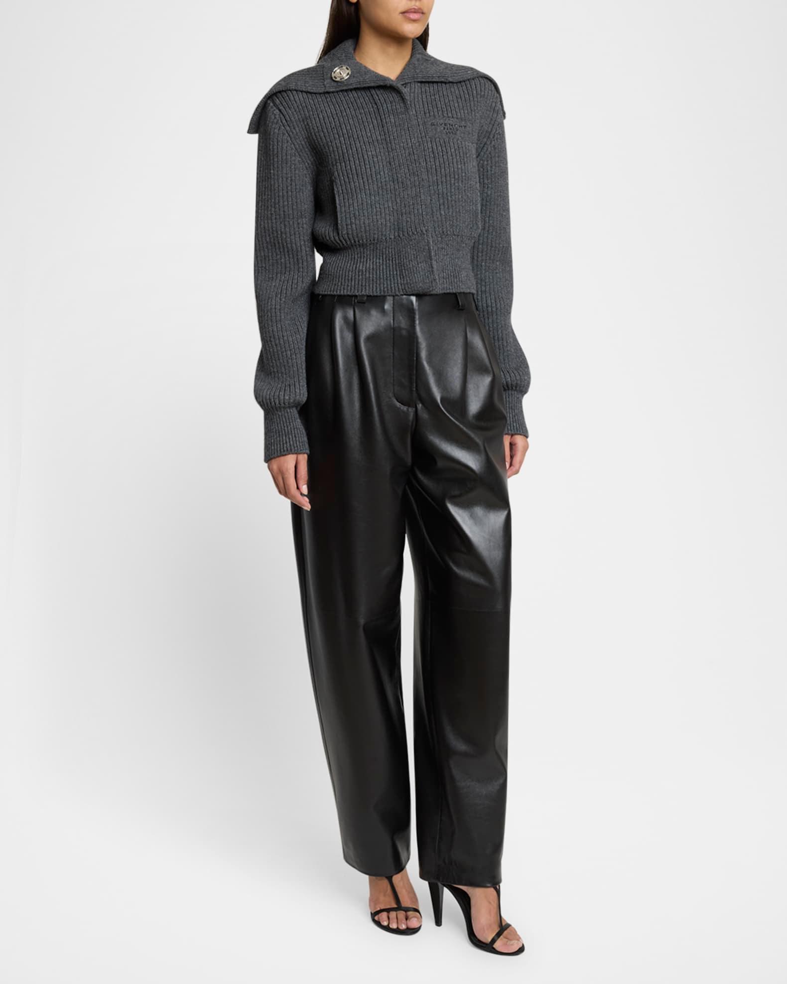 Ribbed Oversized Collar Cardigan Product Image