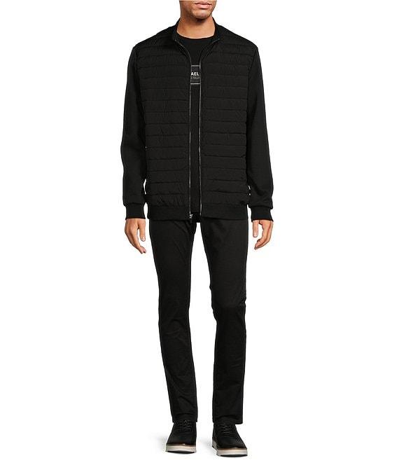 Michael Kors Long Sleeve Mixed-Media Coat Product Image