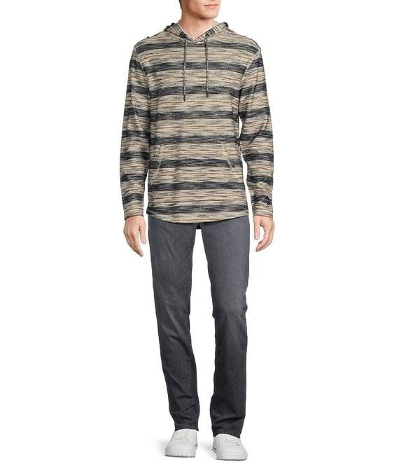 Rowm Long Sleeve Textured Stripe Hoodie Product Image