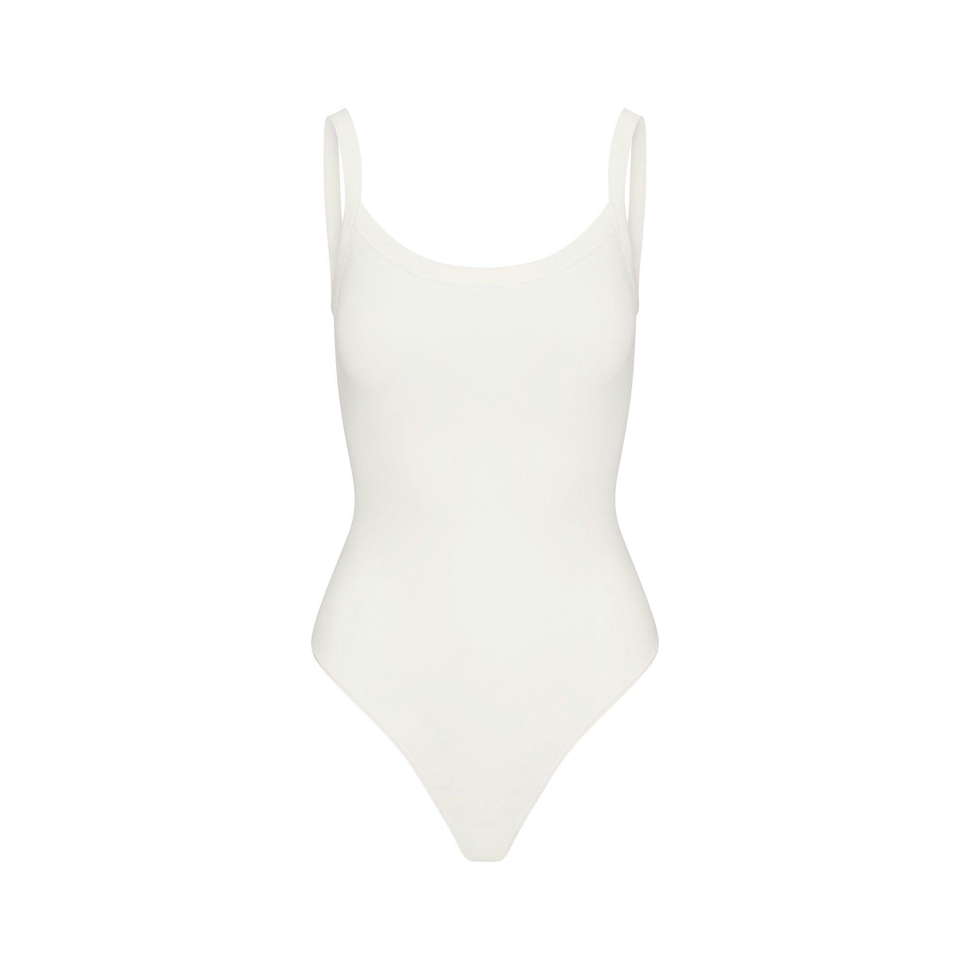 COTTON JERSEY SCOOP NECK BODYSUIT | MARBLE Product Image
