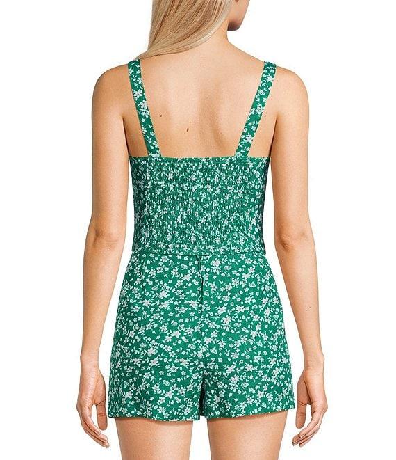 Copper Key Coordinating Woven Ditsy Floral Printed Tank Top Product Image