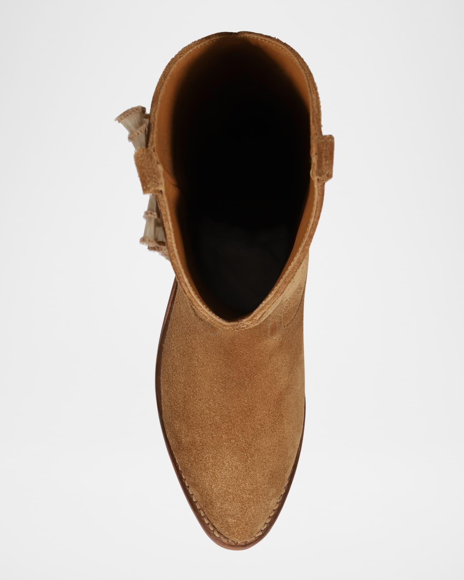 Billy Suede Ruffle Western Boots Product Image