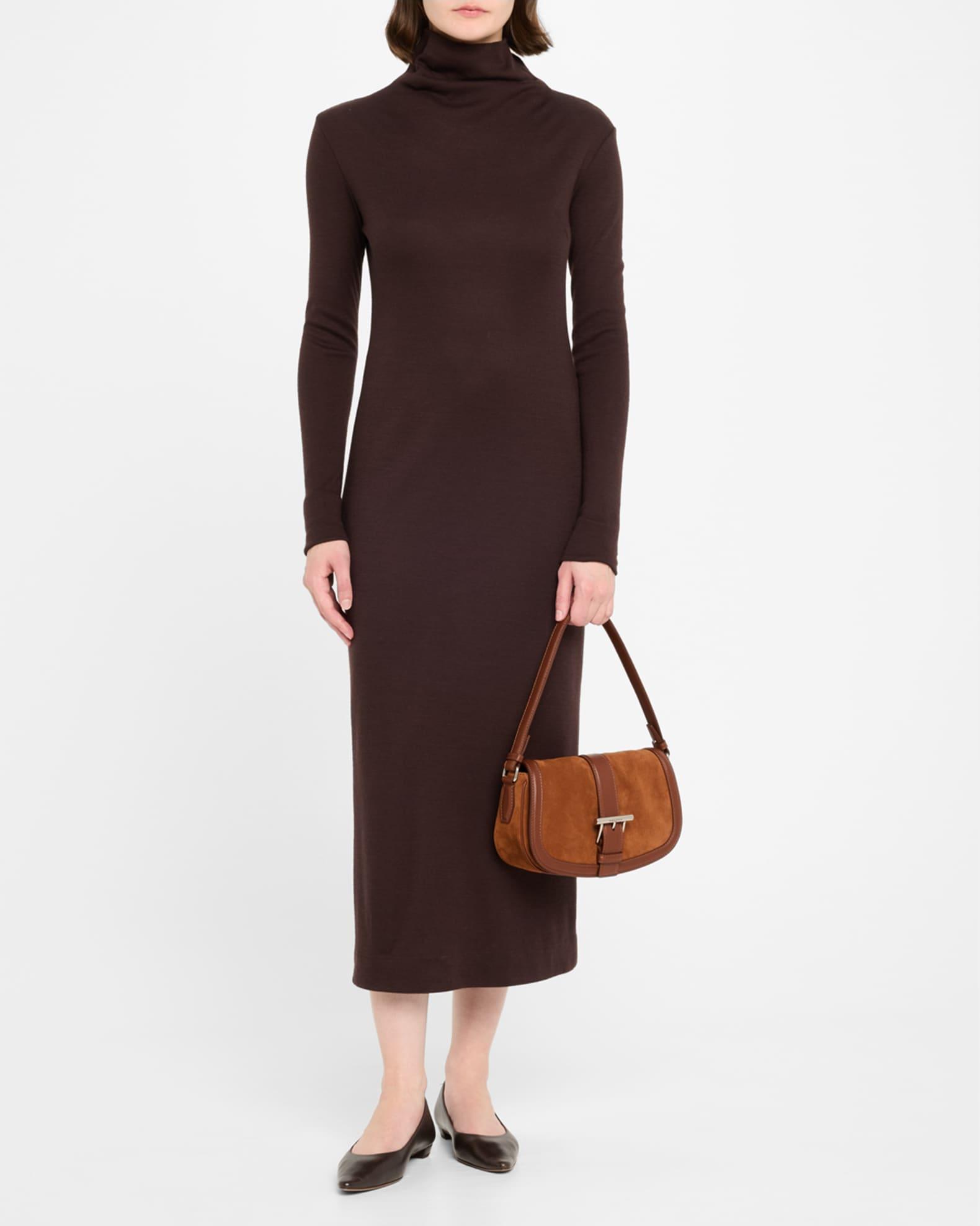 T-Bar Saddle Suede & Leather Crossbody Bag Product Image