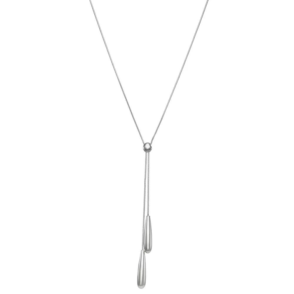 Nine West Silver Tone Lariat Necklace, Women's Product Image