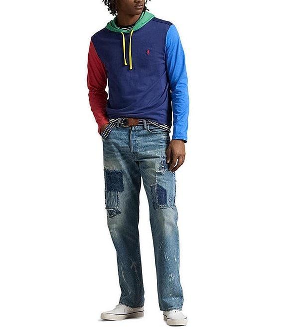 Polo Ralph Lauren Color Block Long Sleeve Hoodie T-Shirt Product Image