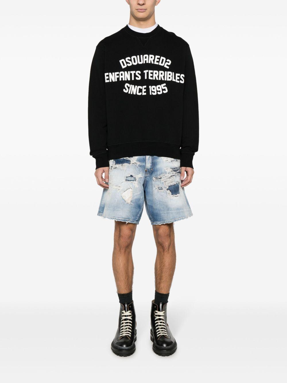 Shark Bite washed denim shorts Product Image