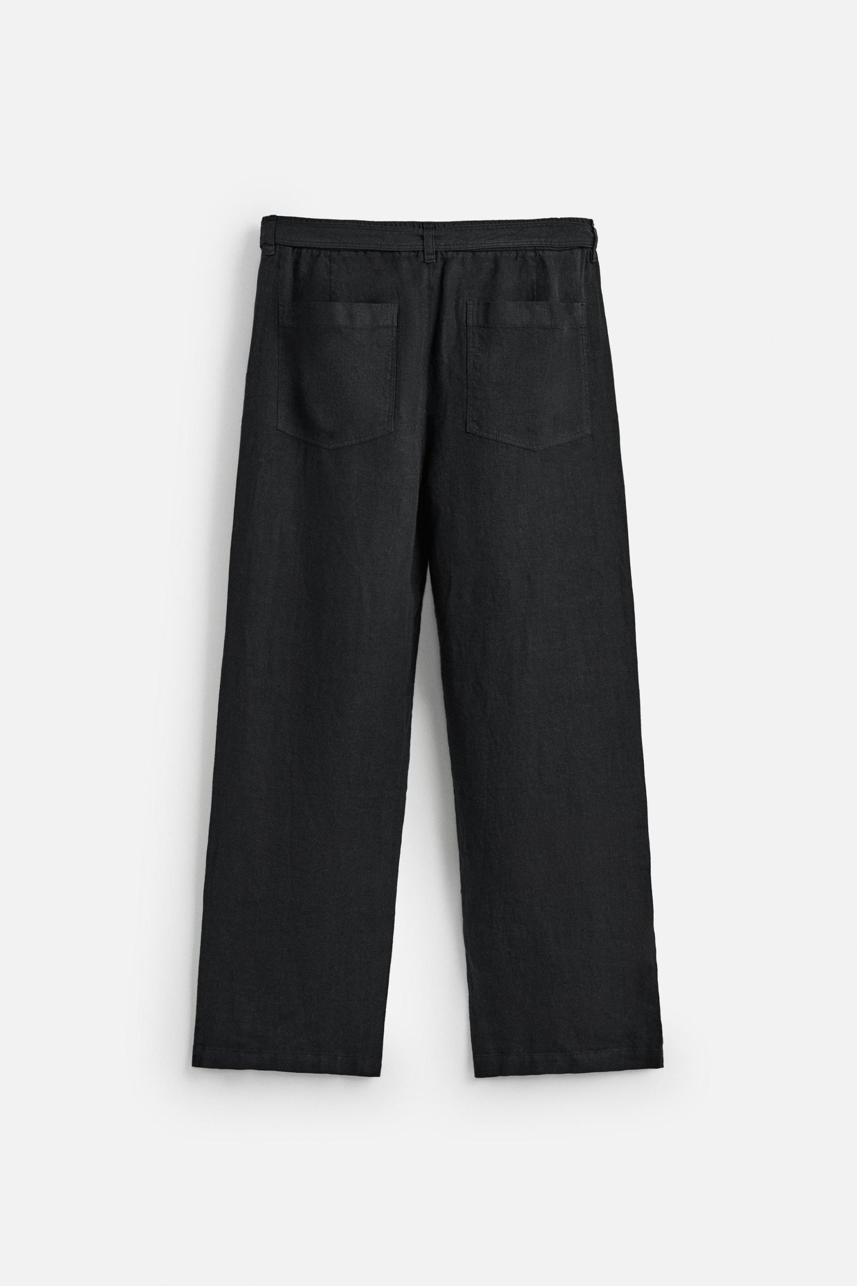 100% LINEN BELTED PANTS Product Image