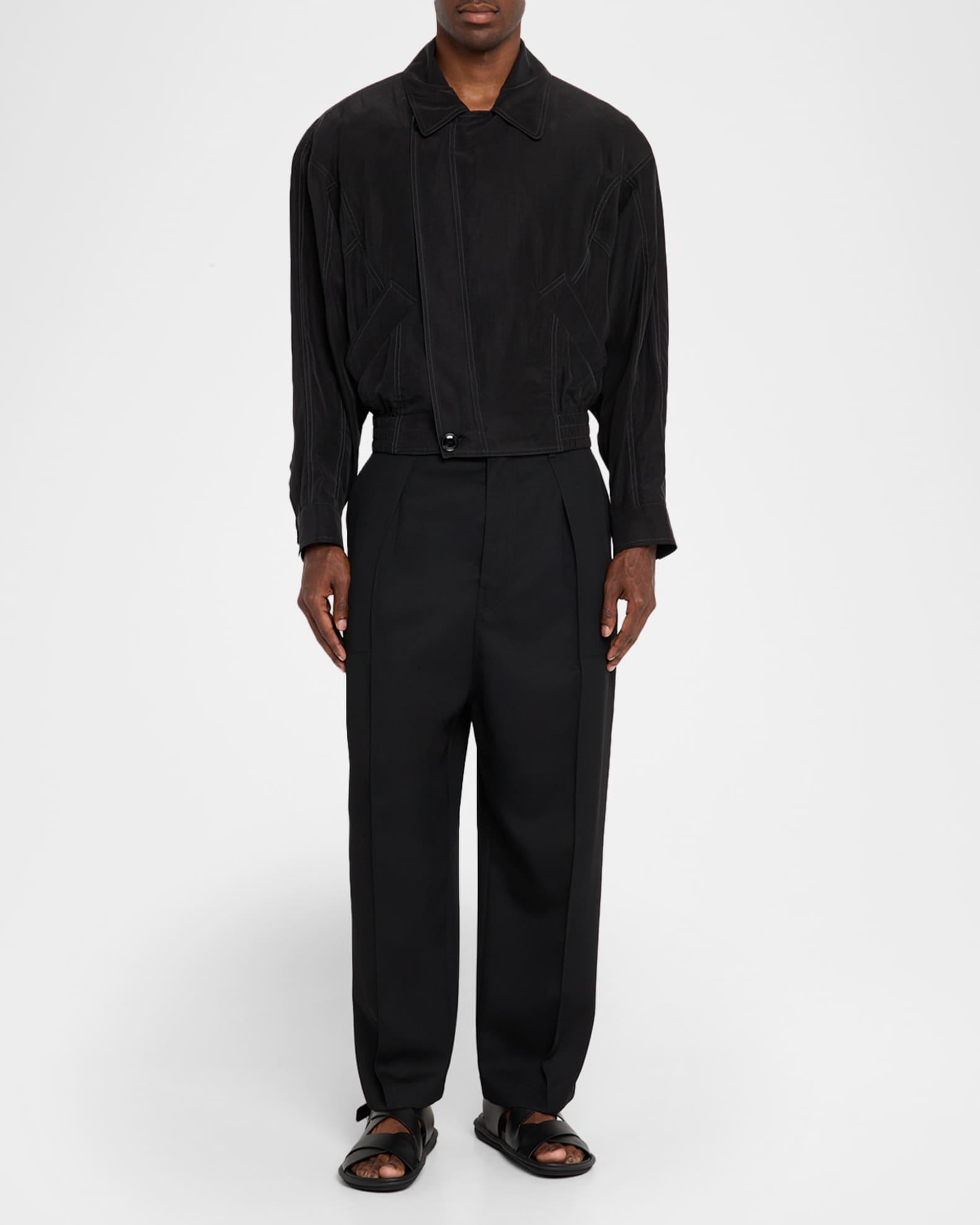 Men's Asymmetrical Lyocell Bomber Jacket Product Image