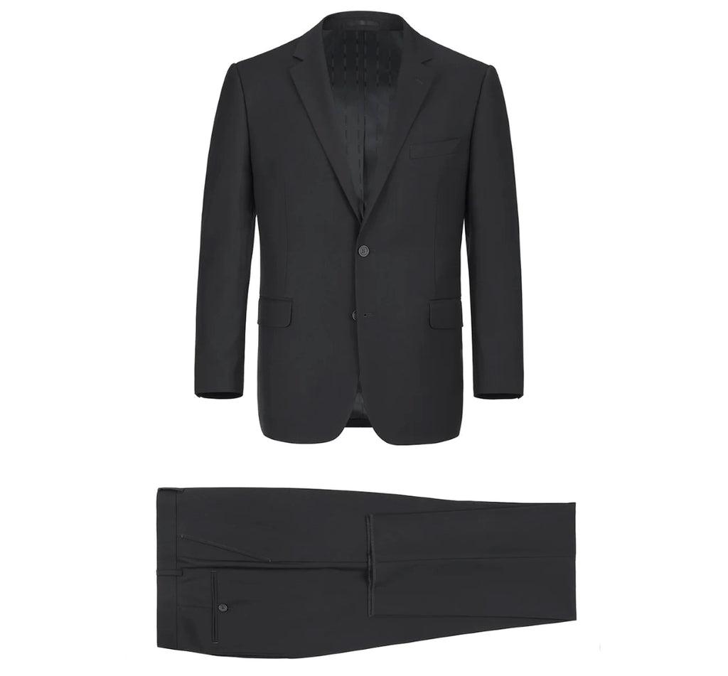 (34R, 38L, 42R, 44R) Regular Fit 2 Piece Black Suit Product Image