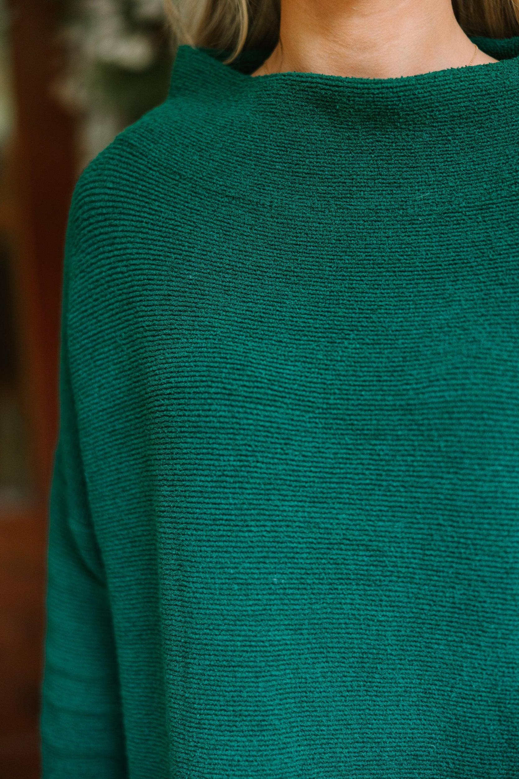 The Slouchy Emerald Green Mock Neck Tunic Female Product Image