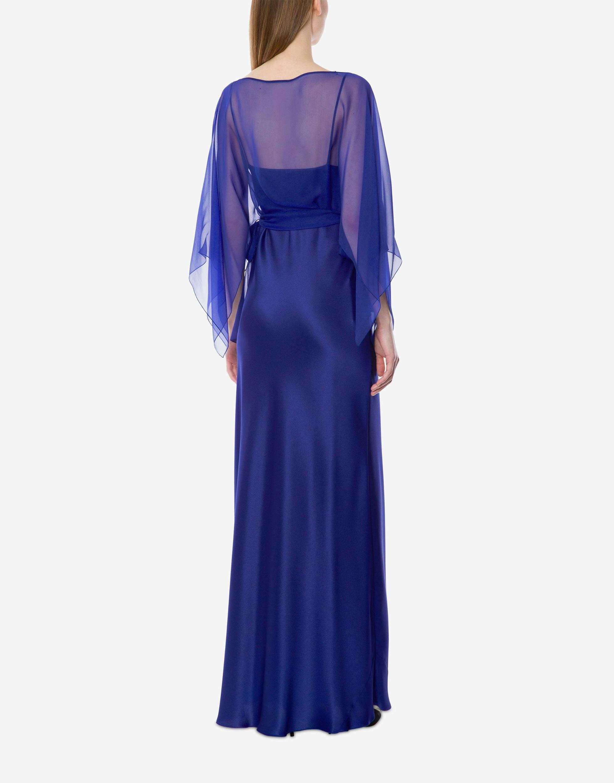 Satin and chiffon long dress Product Image