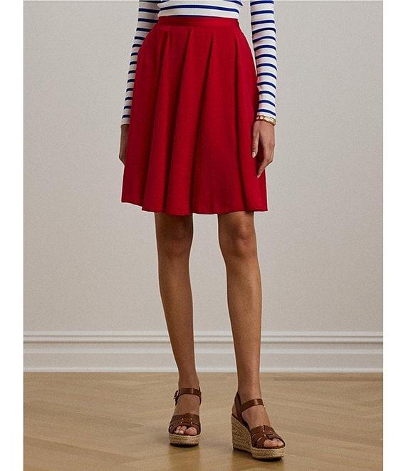 Lauren Ralph Lauren Sand Washed Satin Twelve Panel A-Line Skirt Product Image