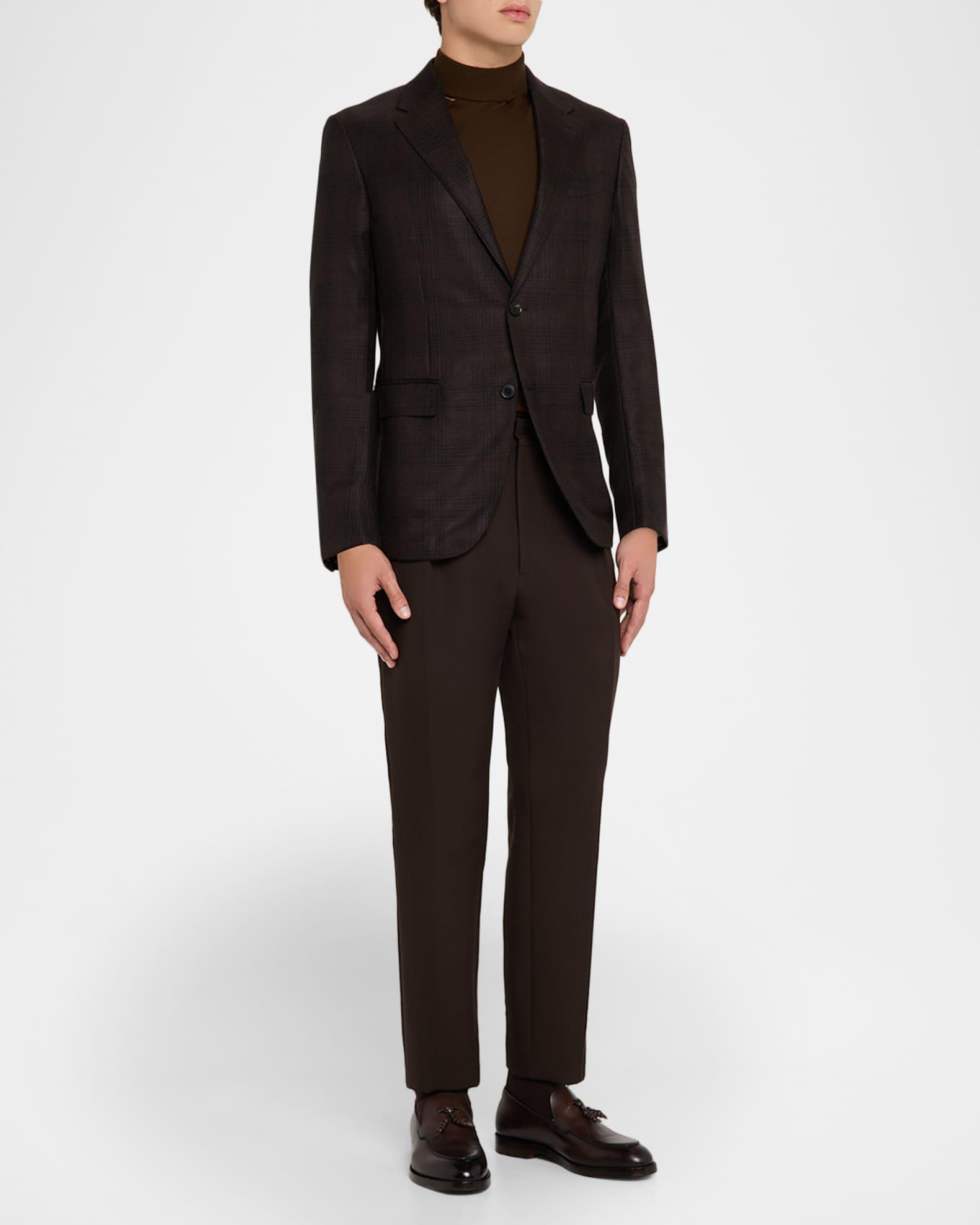 Men's Cashmere and Silk Tonal Plaid Sport Coat Product Image