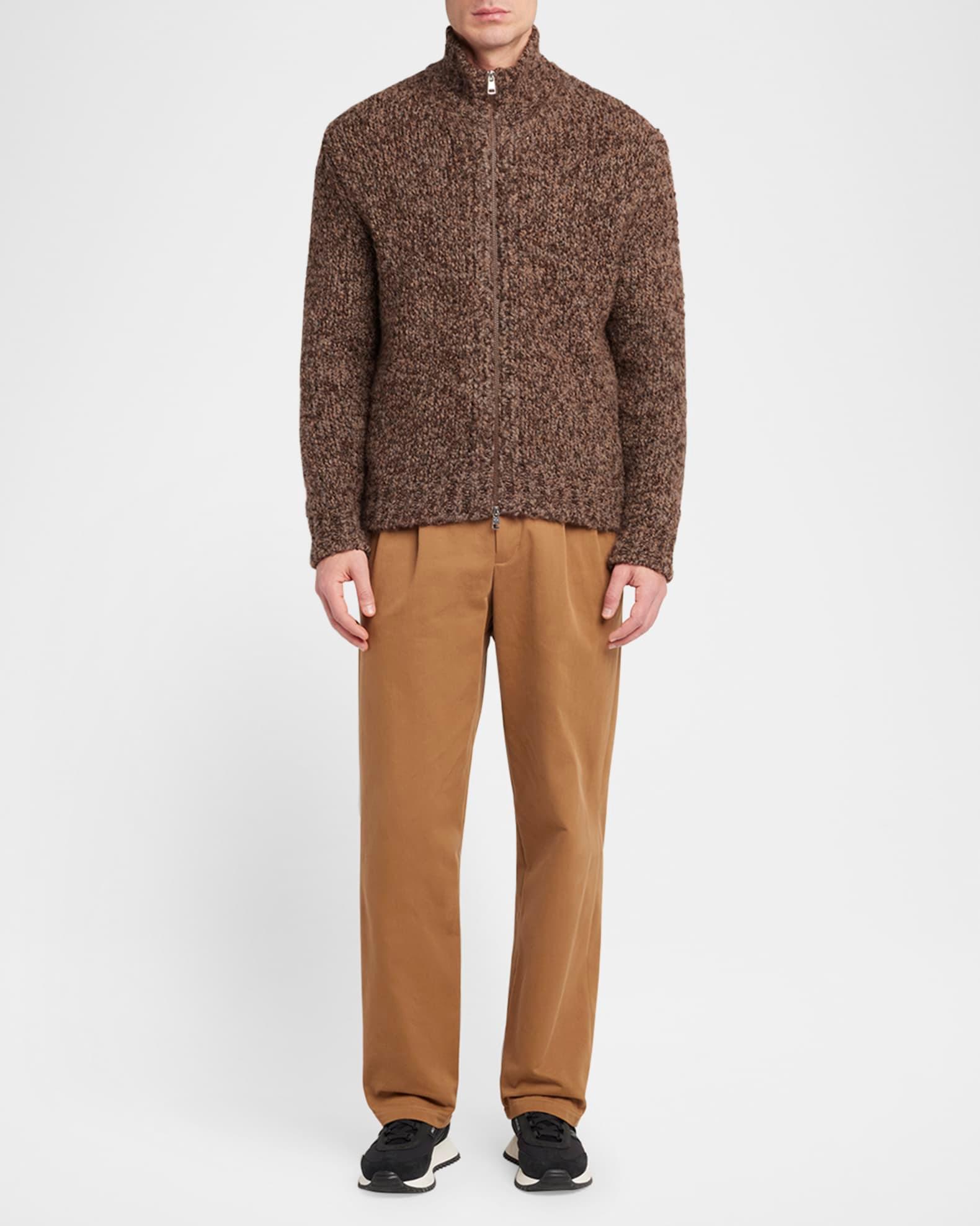 Men's Wool Knit Full-Zip Sweater Product Image