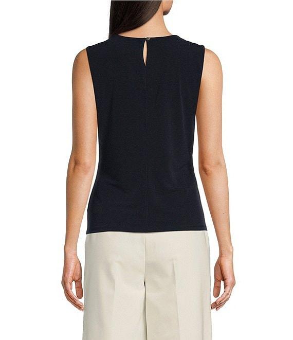 Calvin Klein Sleeveless Round Pleat Neck Cami Product Image