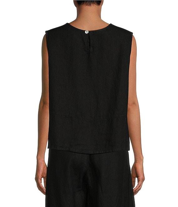 Bryn Walker Light Linen Sleeveless Coordinating Side Slit Tank Product Image