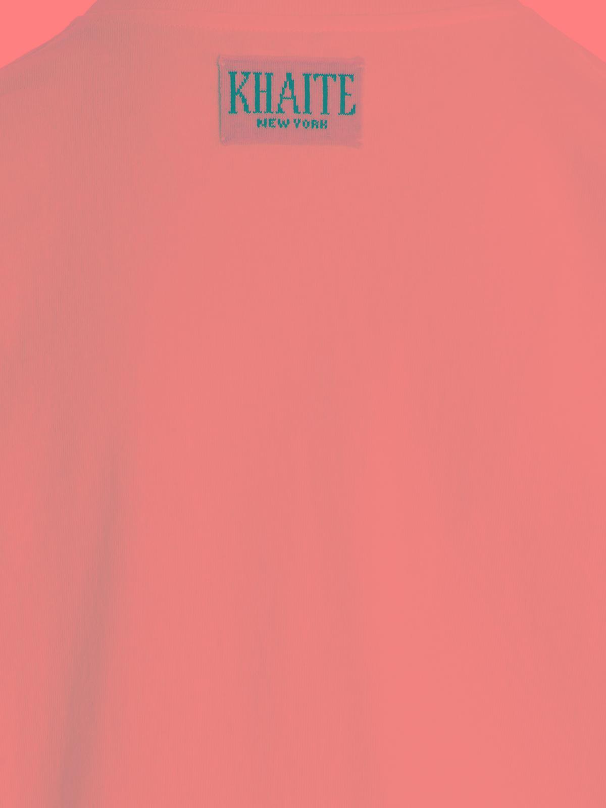 KHAITE Womens White Mae Brand-patch Cotton-jersey T-shirt In Cream Product Image