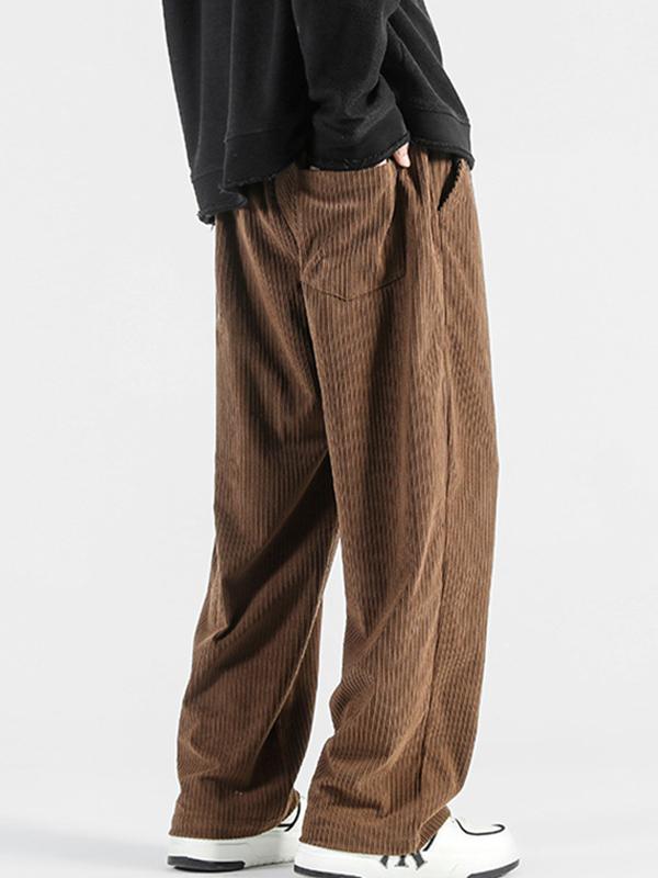 Men's Vintage Corduroy Drawstring Wide Leg Pants Product Image